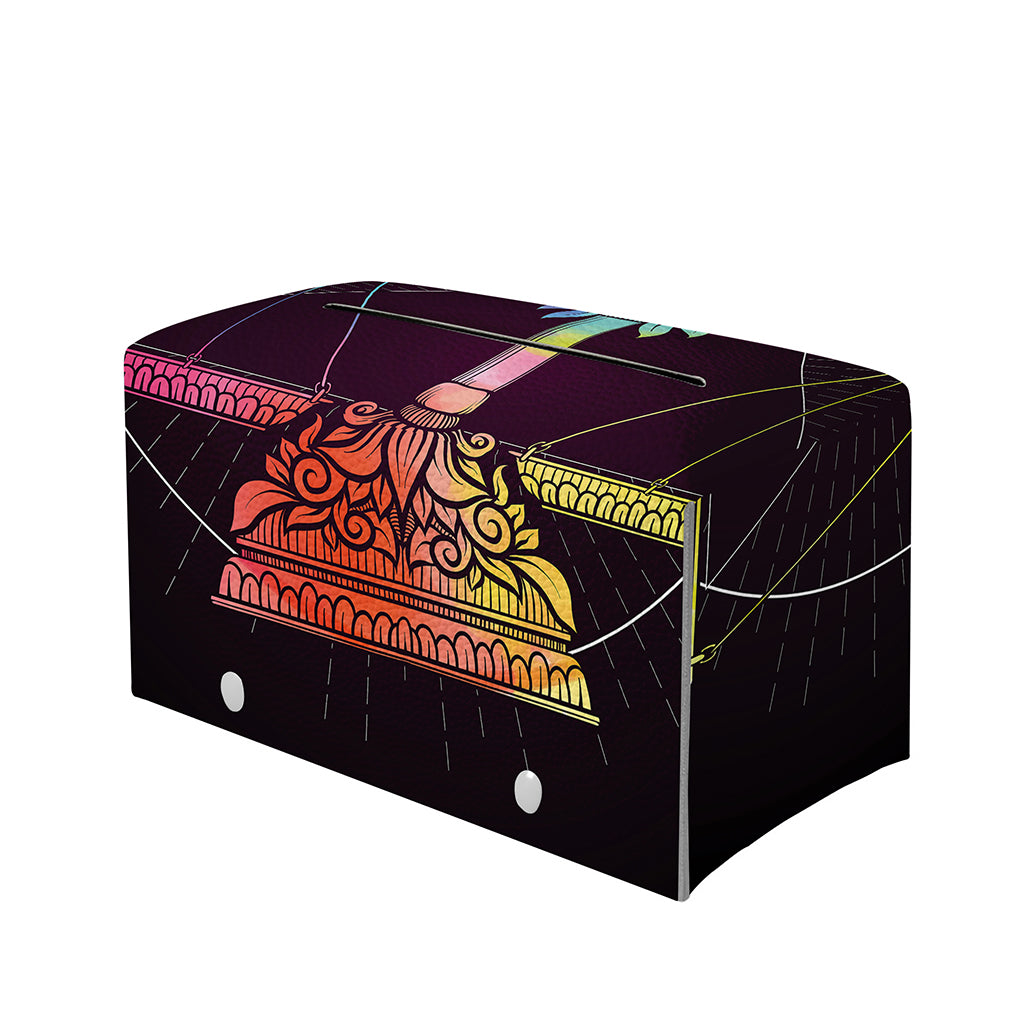 Colorful Libra Sign Print Leather Tissue Box Cover