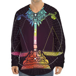 Colorful Libra Sign Print Long Sleeve Baseball Jersey