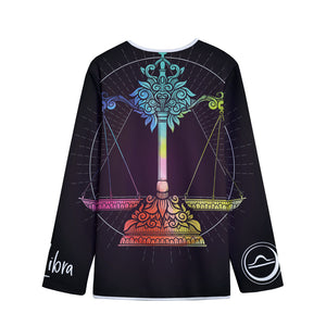 Colorful Libra Sign Print Long Sleeve Short Coat