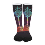 Colorful Libra Sign Print Long Socks