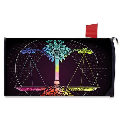 Colorful Libra Sign Print Mailbox Cover