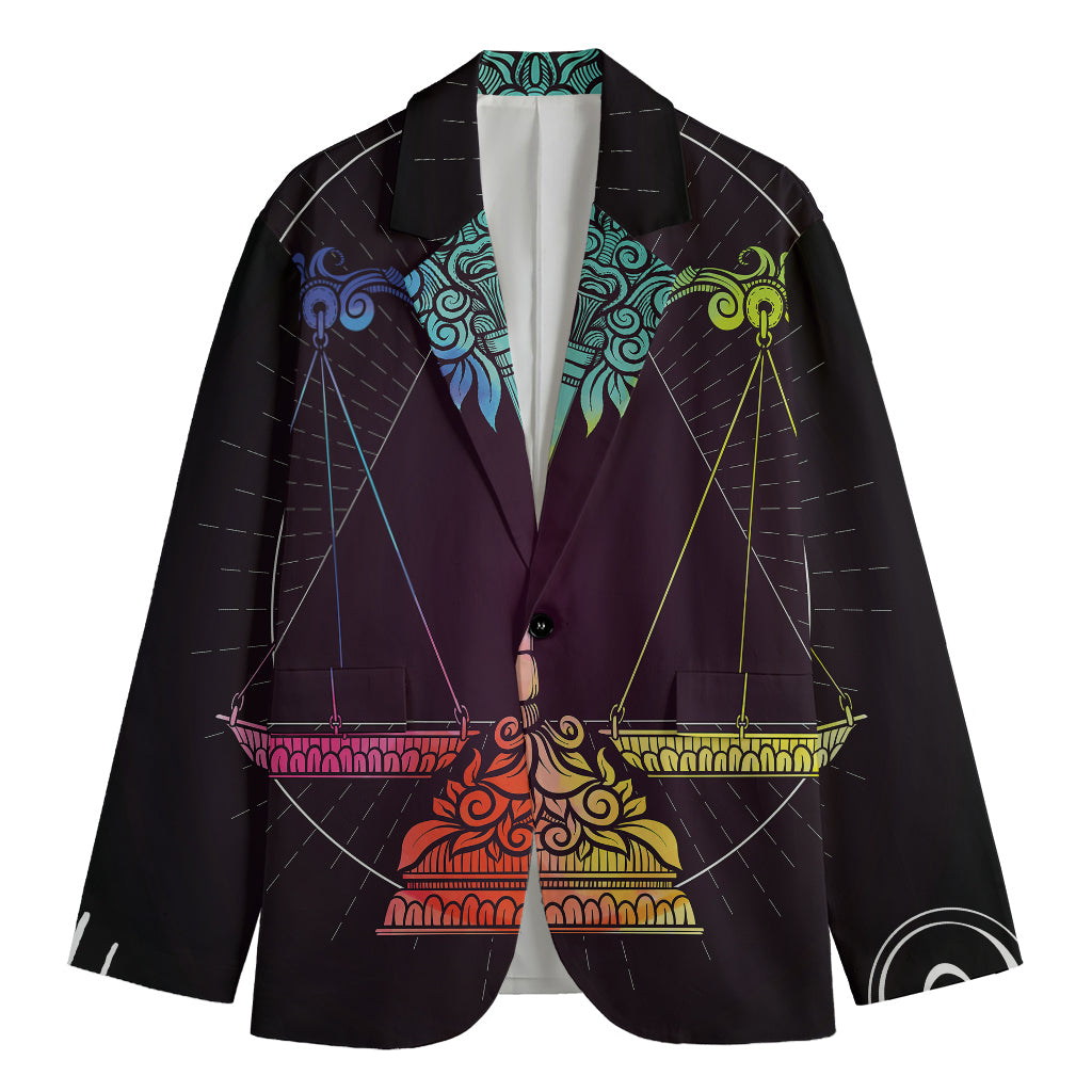 Colorful Libra Sign Print Men's Blazer