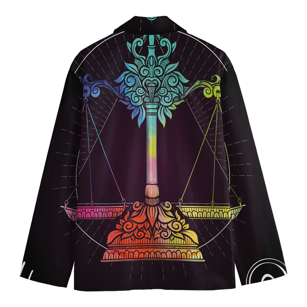 Colorful Libra Sign Print Men's Blazer