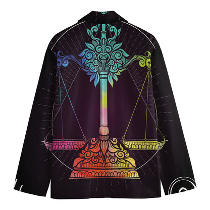 Colorful Libra Sign Print Men's Blazer
