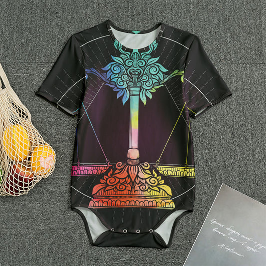 Colorful Libra Sign Print Men's Bodysuit