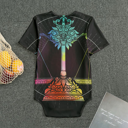 Colorful Libra Sign Print Men's Bodysuit