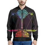 Colorful Libra Sign Print Men's Bomber Jacket