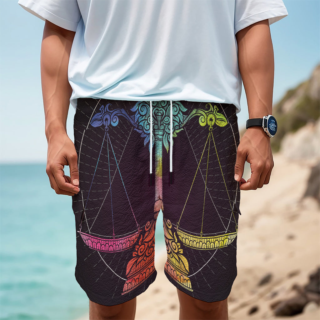 Colorful Libra Sign Print Men's Cargo Shorts