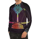 Colorful Libra Sign Print Men's Long Sleeve Rash Guard
