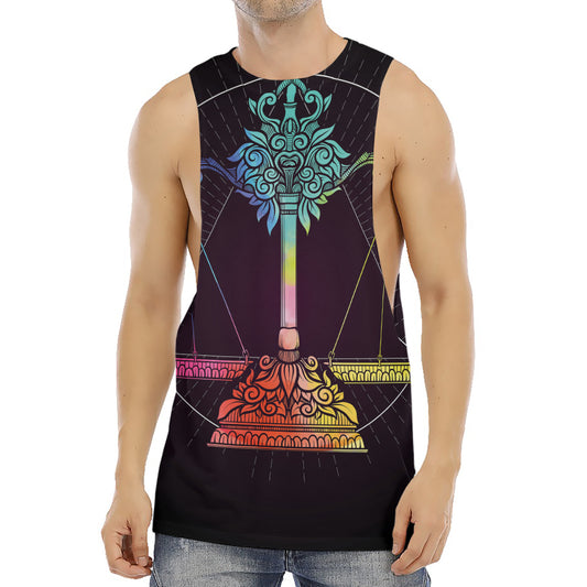 Colorful Libra Sign Print Men's Muscle Tank Top