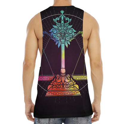 Colorful Libra Sign Print Men's Muscle Tank Top