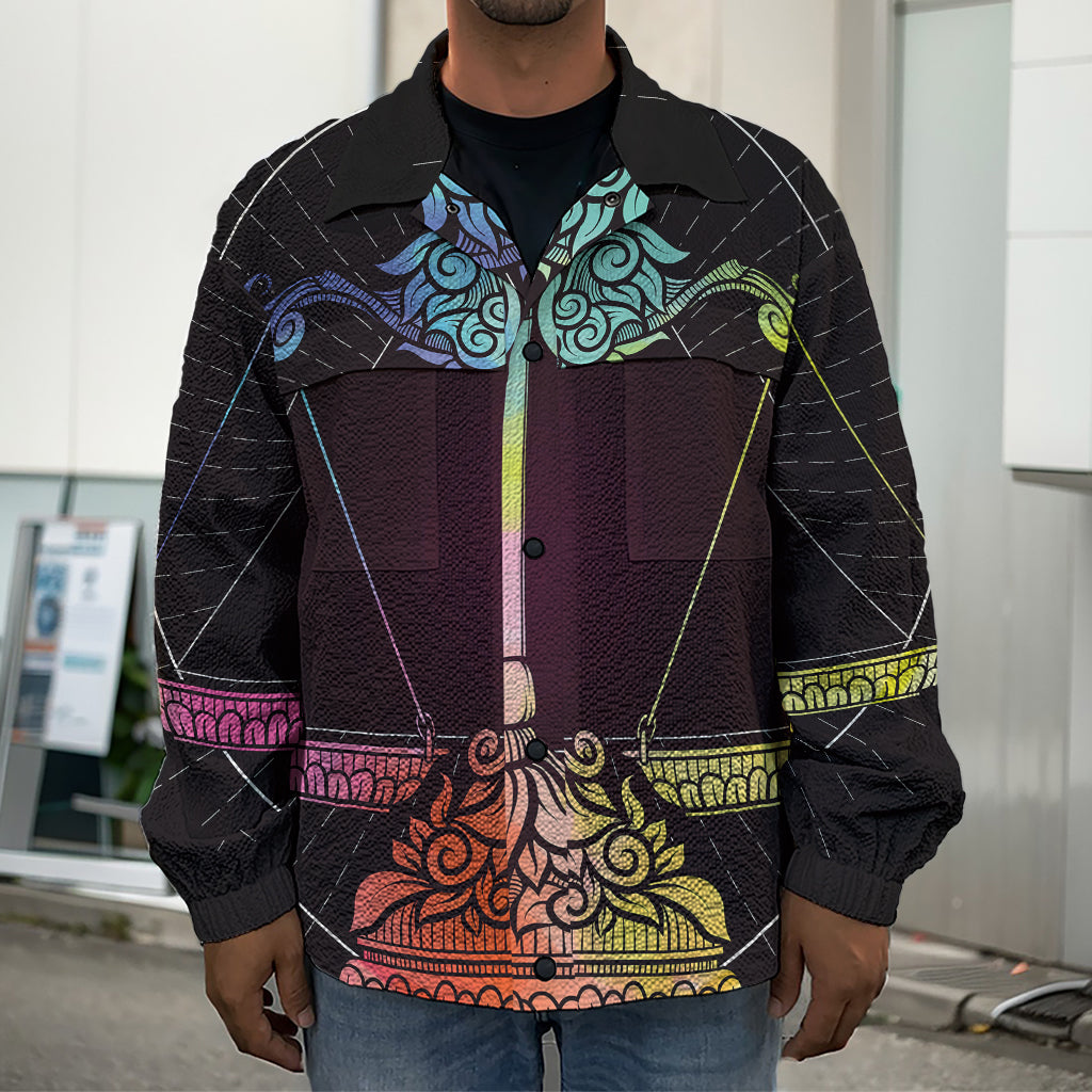 Colorful Libra Sign Print Men's Shirt Jacket
