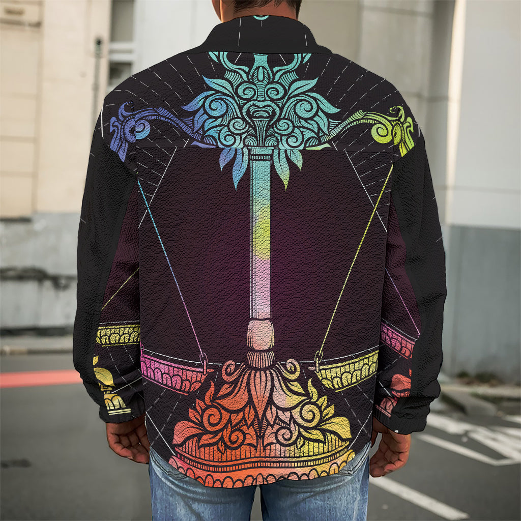 Colorful Libra Sign Print Men's Shirt Jacket