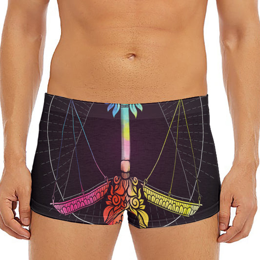 Colorful Libra Sign Print Men's Short Boxer Briefs