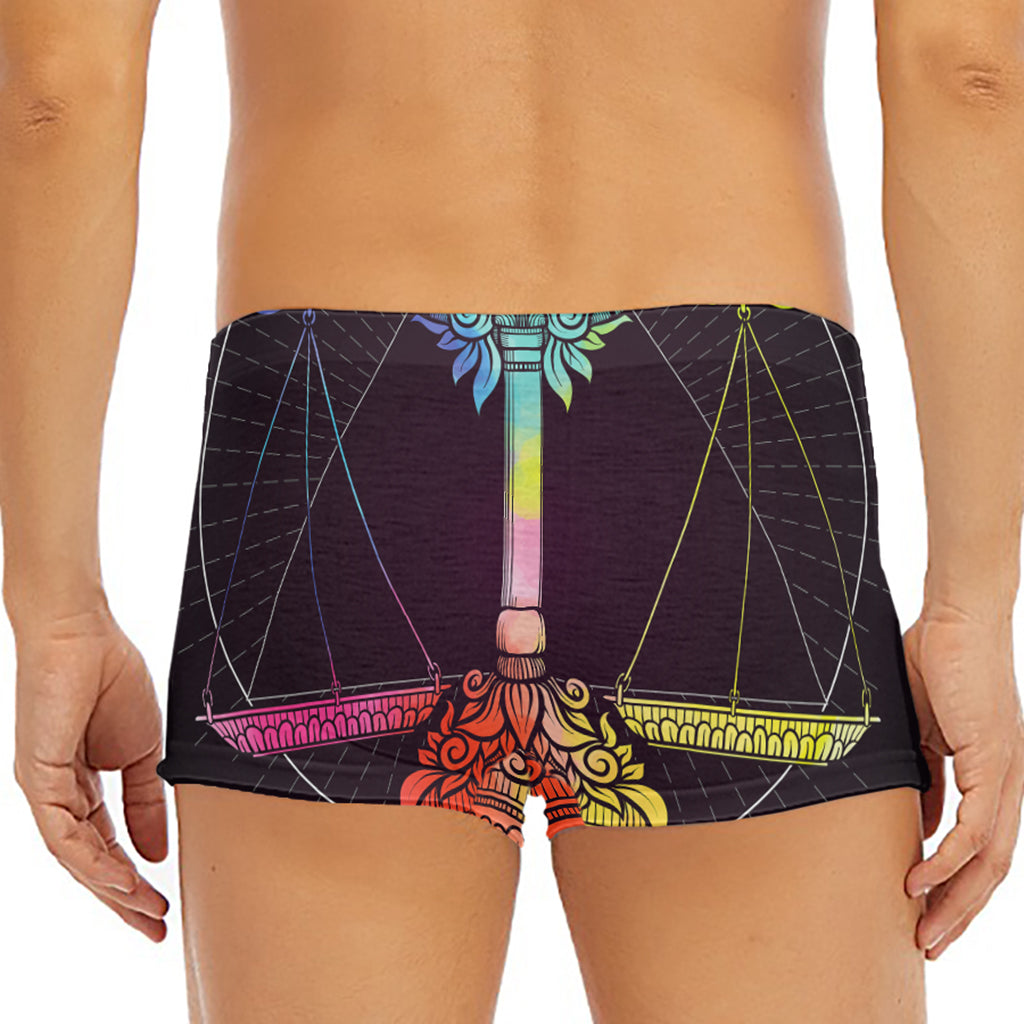 Colorful Libra Sign Print Men's Short Boxer Briefs