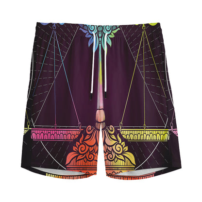 Colorful Libra Sign Print Men's Sports Shorts