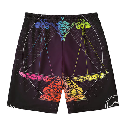 Colorful Libra Sign Print Men's Swim Trunks