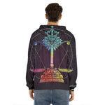 Colorful Libra Sign Print Men's Velvet Pullover Hoodie