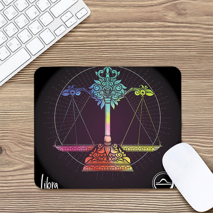 Colorful Libra Sign Print Mouse Pad
