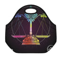 Colorful Libra Sign Print Neoprene Lunch Bag
