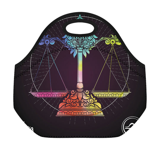 Colorful Libra Sign Print Neoprene Lunch Bag
