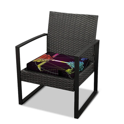 Colorful Libra Sign Print Outdoor Seat Cushion Cover
