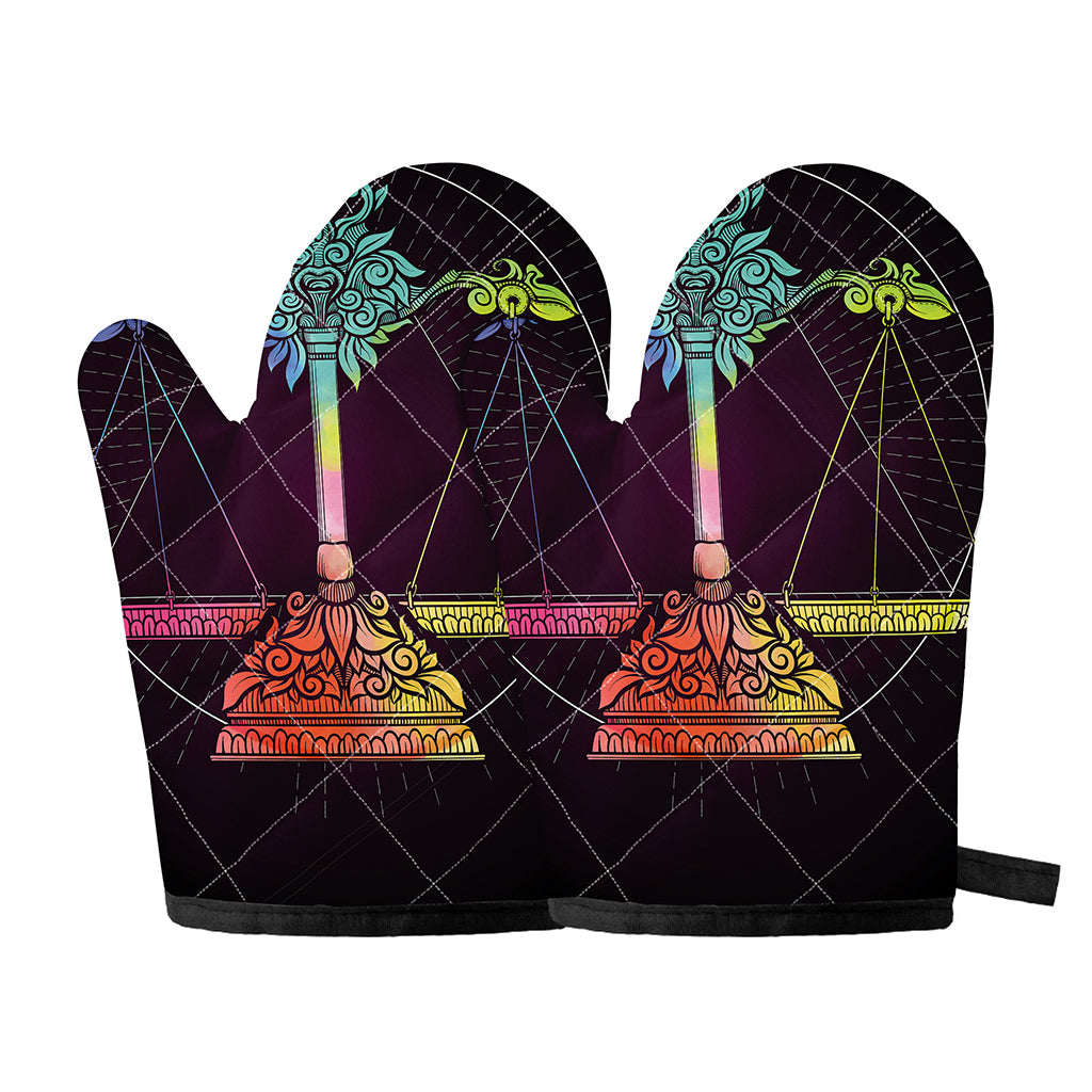 Colorful Libra Sign Print Oven Mitts