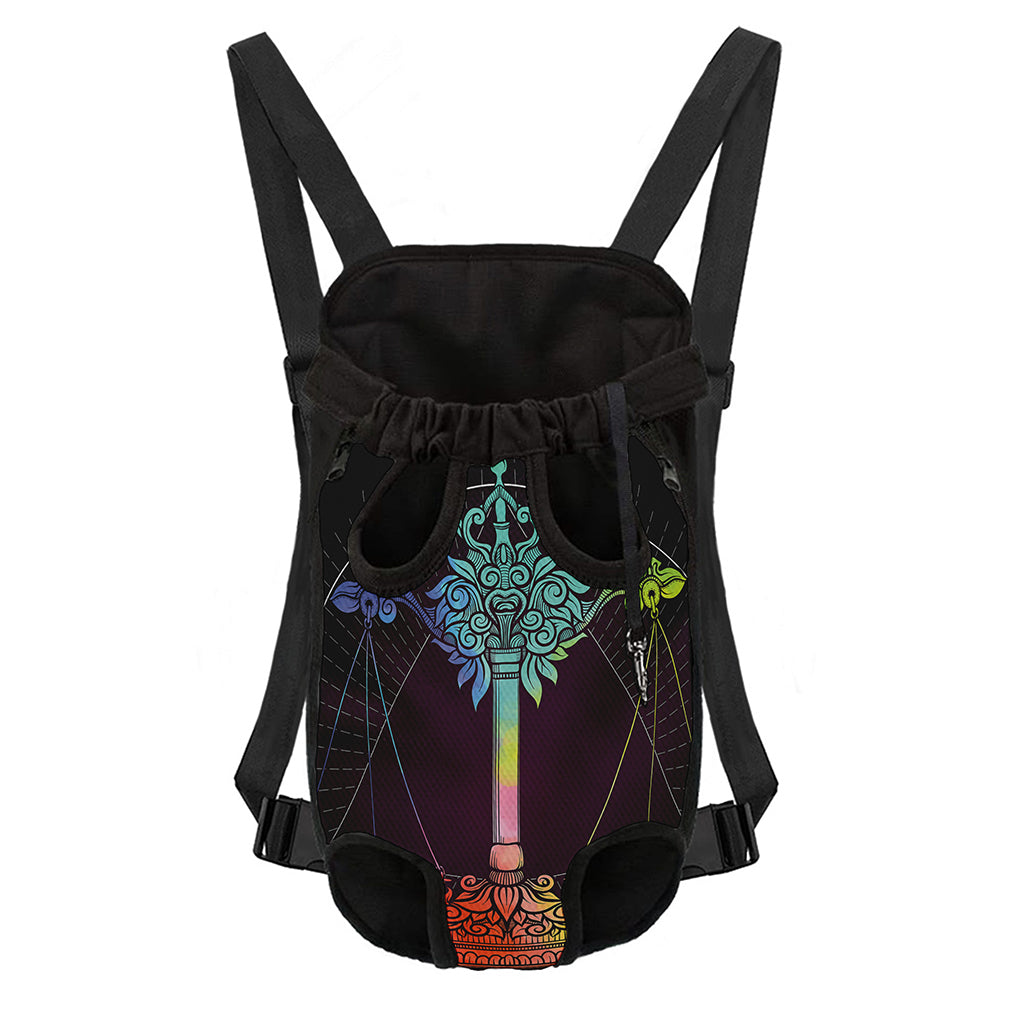 Colorful Libra Sign Print Pet Carrier Backpack