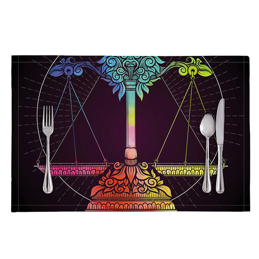 Colorful Libra Sign Print Placemat