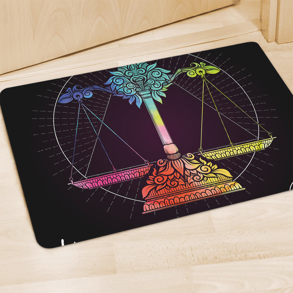 Colorful Libra Sign Print Polyester Doormat
