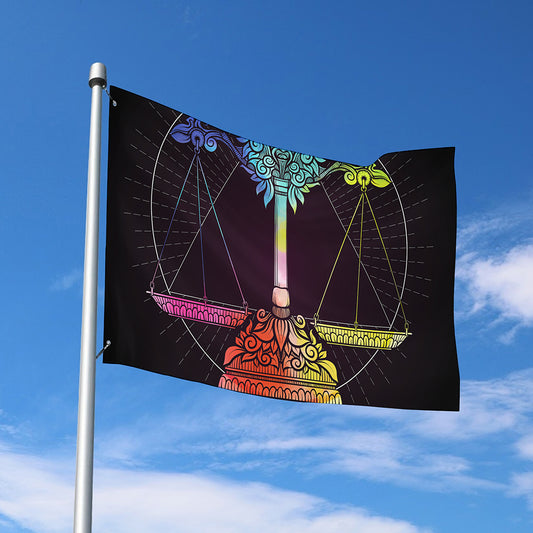 Colorful Libra Sign Print Polyester Flag