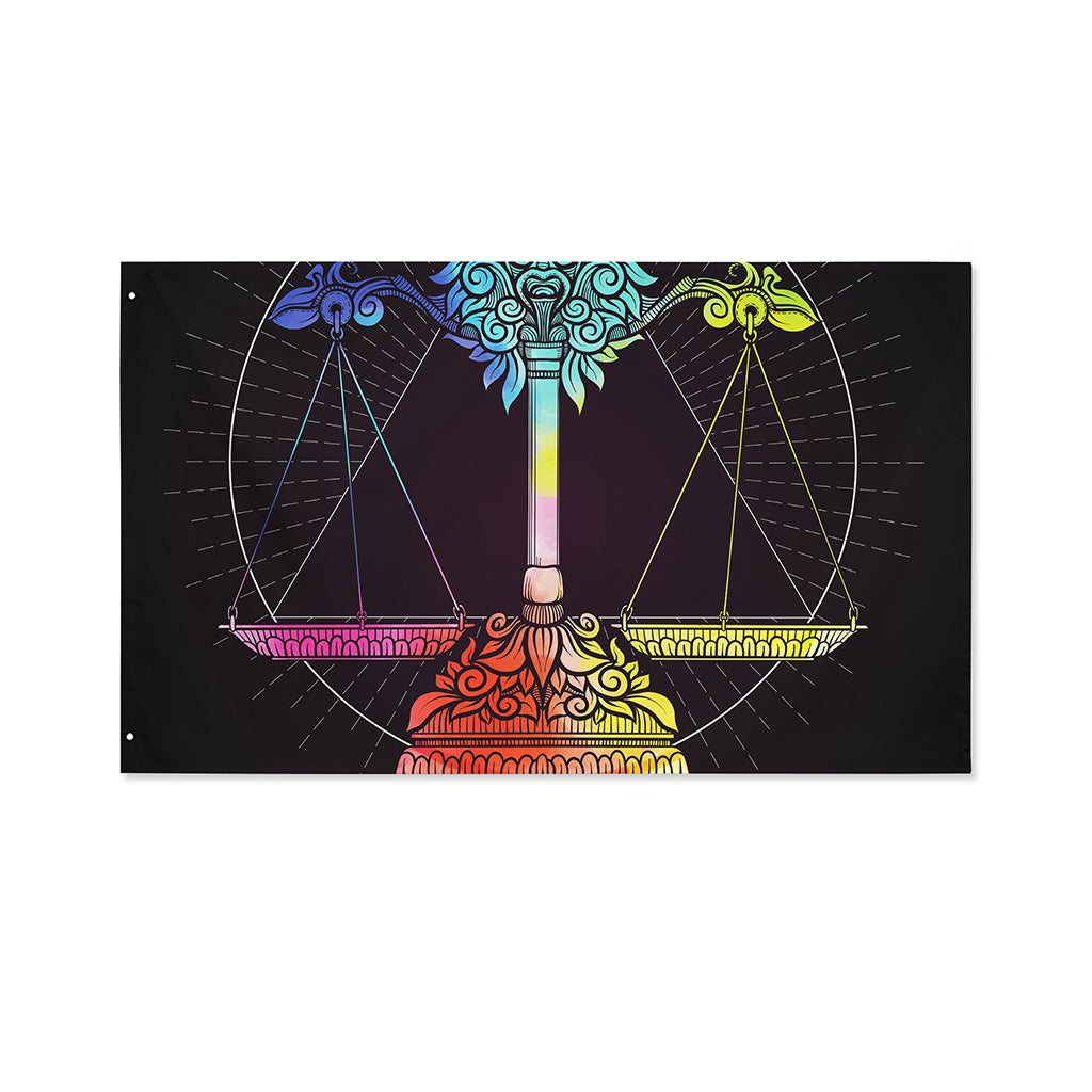 Colorful Libra Sign Print Polyester Flag