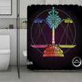 Colorful Libra Sign Print Polyester Shower Curtain