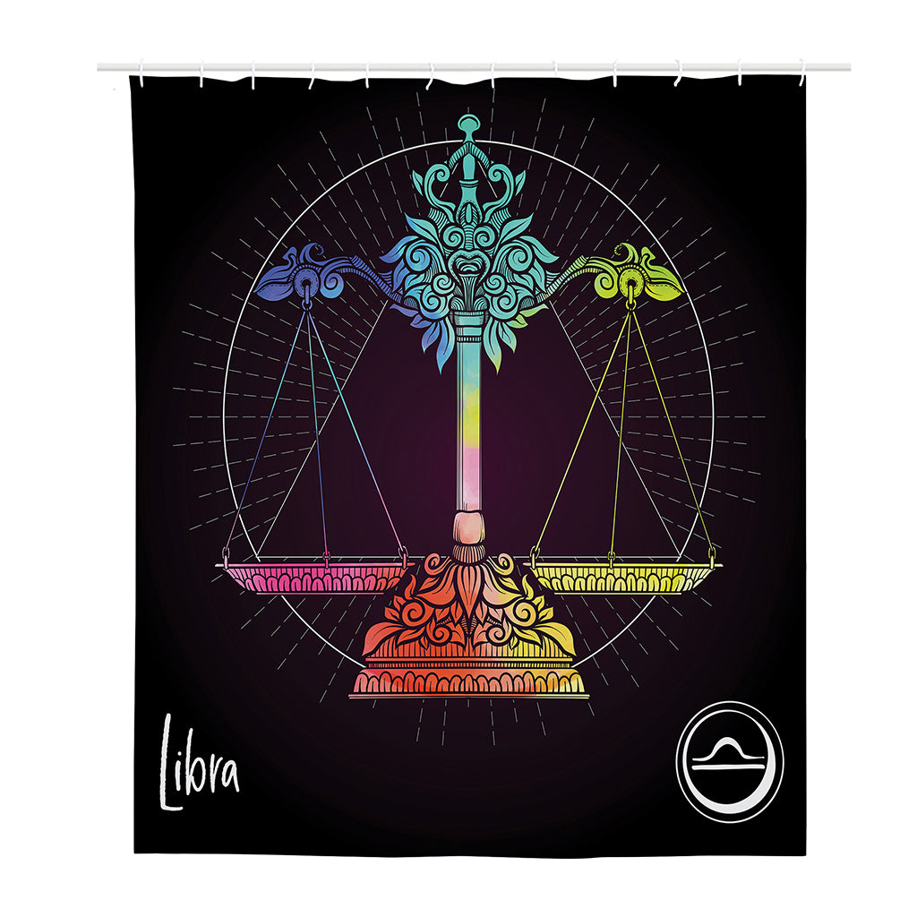 Colorful Libra Sign Print Polyester Shower Curtain