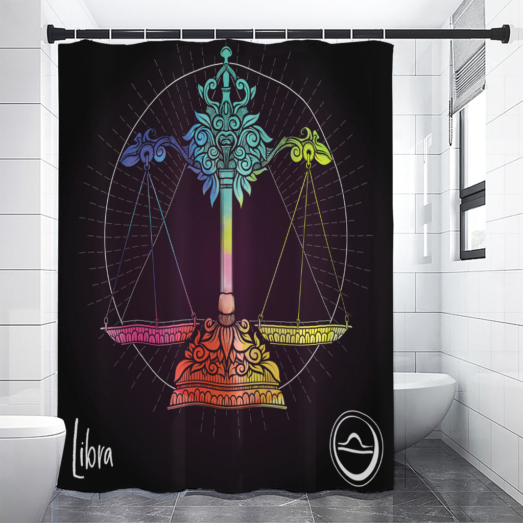 Colorful Libra Sign Print Premium Shower Curtain