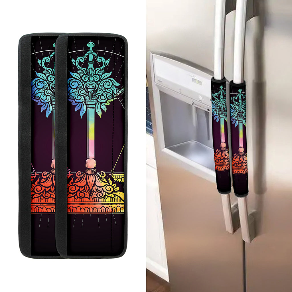 Colorful Libra Sign Print Refrigerator Handle Covers