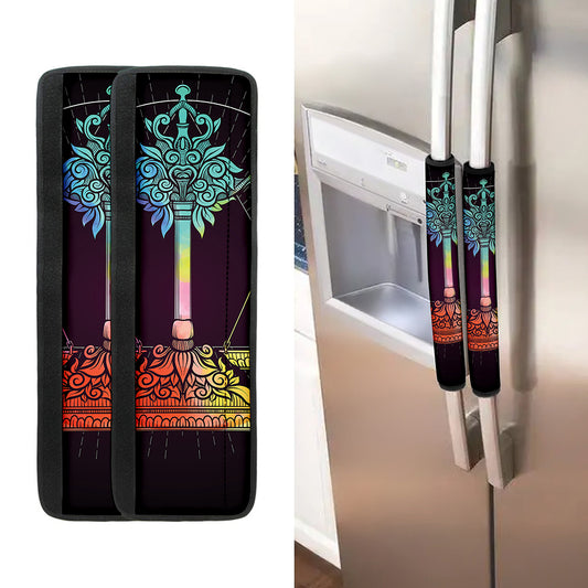 Colorful Libra Sign Print Refrigerator Handle Covers