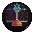 Colorful Libra Sign Print Round Blanket