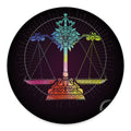 Colorful Libra Sign Print Round Floor Mat