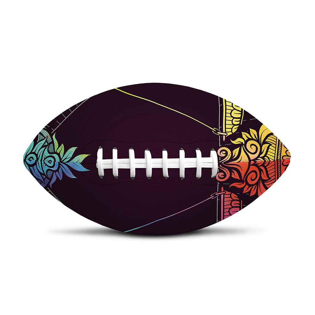 Colorful Libra Sign Print Rugby Ball
