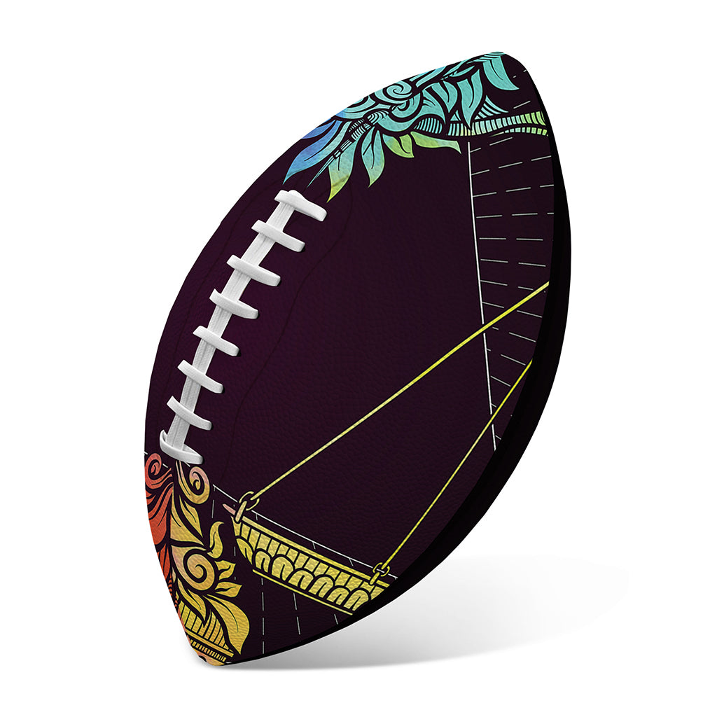 Colorful Libra Sign Print Rugby Ball