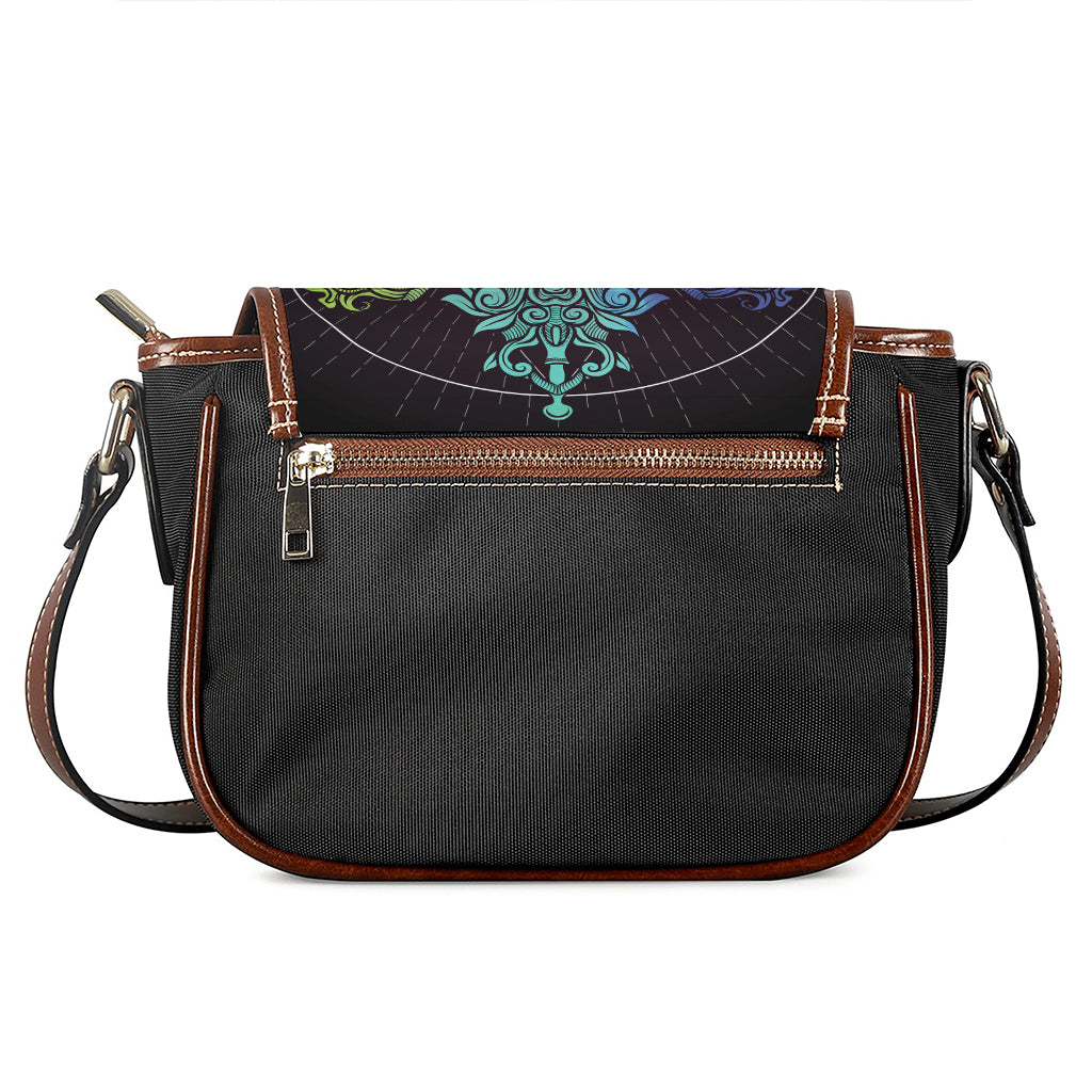 Colorful Libra Sign Print Saddle Bag