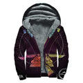 Colorful Libra Sign Print Sherpa Lined Zip Up Hoodie