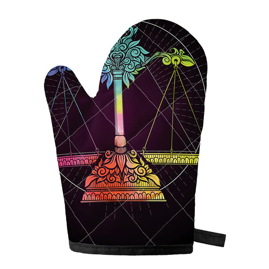 Colorful Libra Sign Print Single Oven Mitt