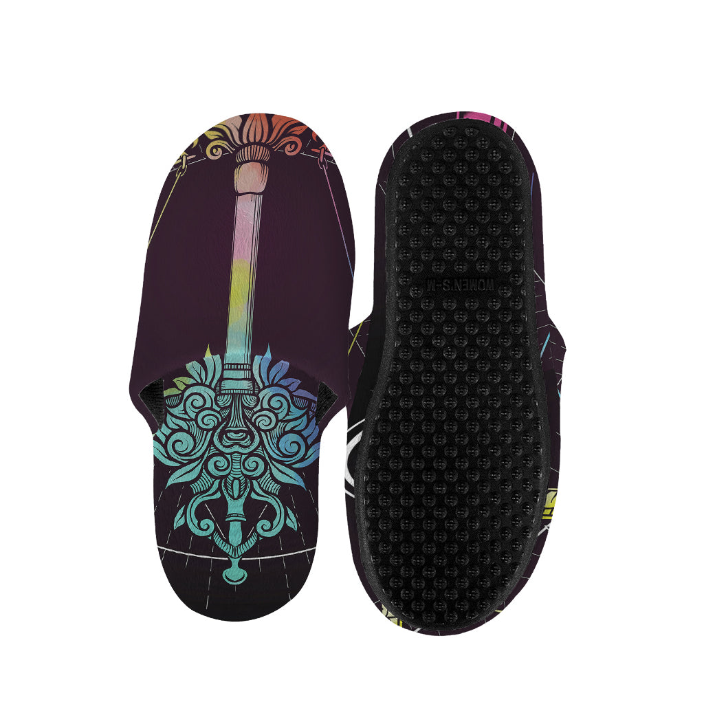 Colorful Libra Sign Print Slippers