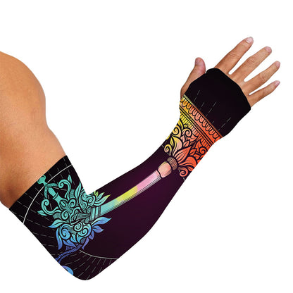 Colorful Libra Sign Print Sun Protection Arm Sleeves