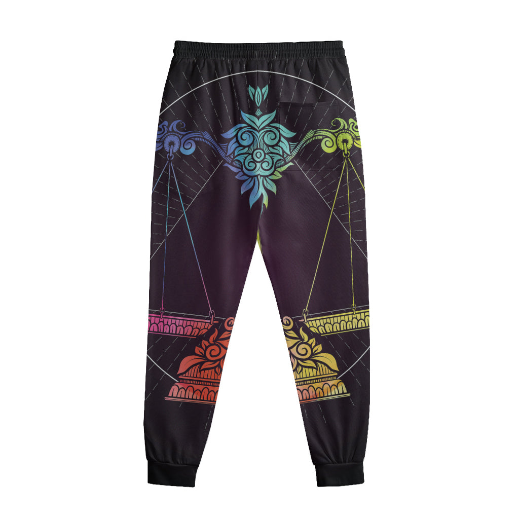 Colorful Libra Sign Print Sweatpants