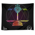 Colorful Libra Sign Print Tapestry