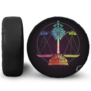 Colorful Libra Sign Print Tire Cover