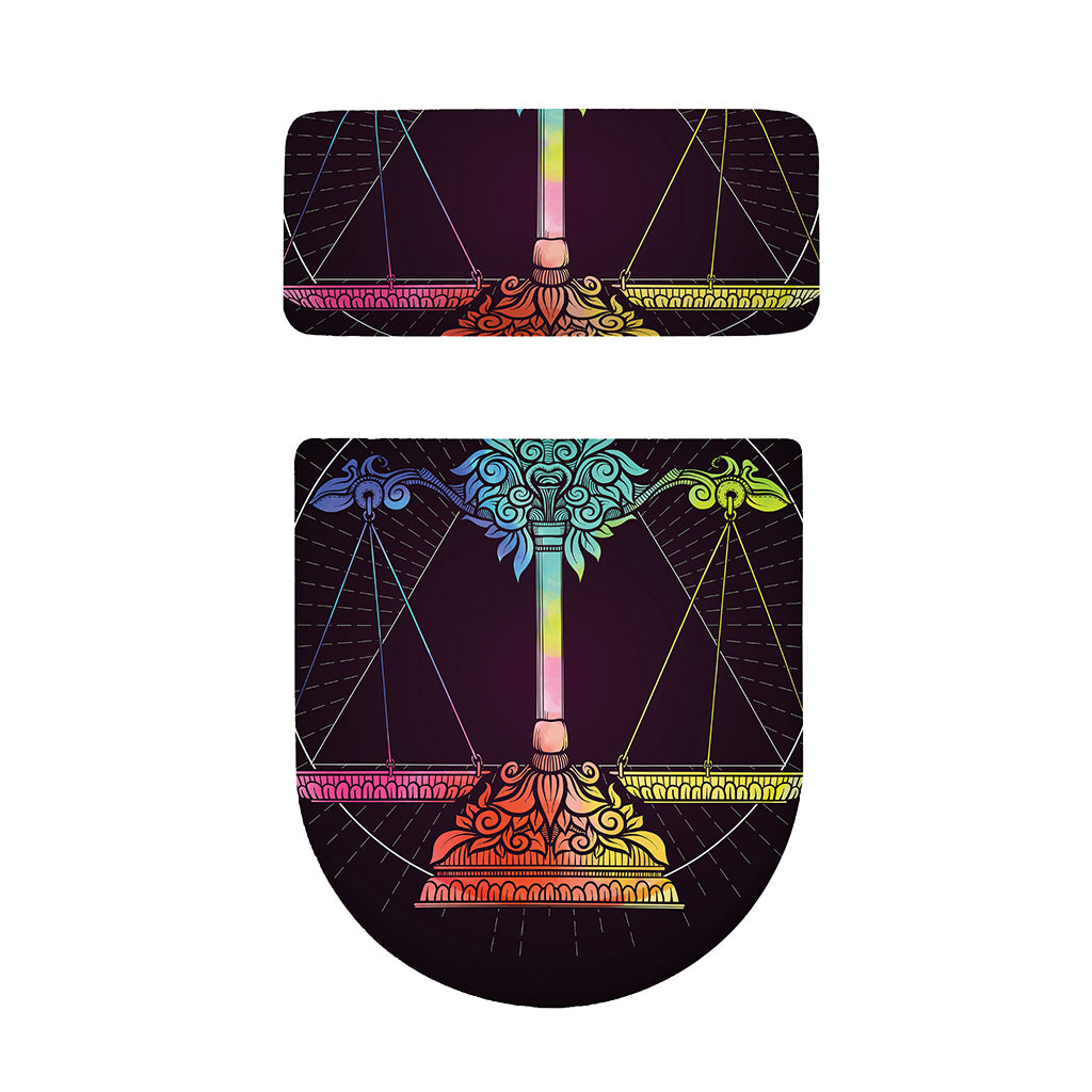 Colorful Libra Sign Print Toilet Lid And Tank Cover Set